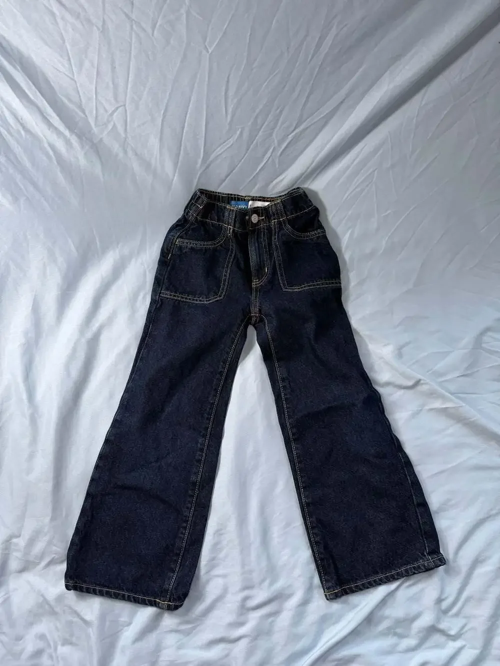 Old Navy Girls High-Rise Baggy Wide-Leg Built-In Tough Jeans